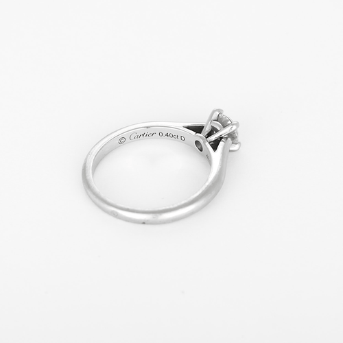 Bague 47 CARTIER - 1895 - Bague solitaire, platine et diamant 0.40 ct 58 Facettes DV35293-1