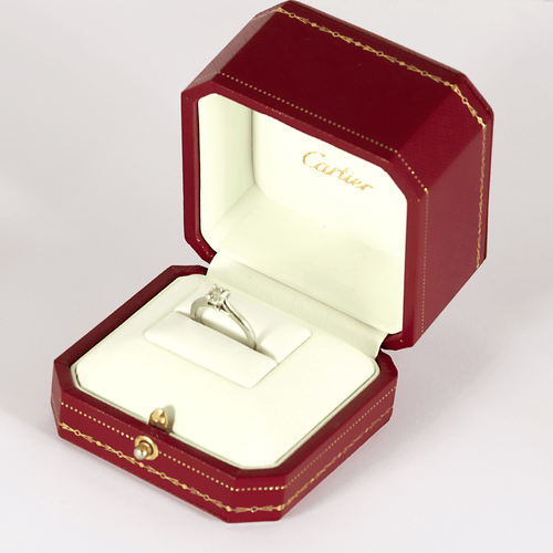 Bague 47 CARTIER - 1895 - Bague solitaire, platine et diamant 0.40 ct 58 Facettes DV35293-1