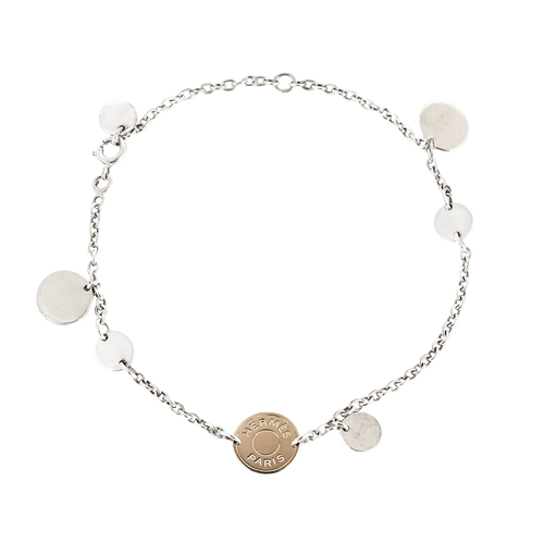 HERMES - Ex-Libris - Bracelet en argent et or rose