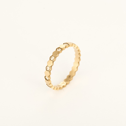 Bague 51 CHAUMET - BEE MY LOVE - Alliance en or rose et diamants 58 Facettes DV33525-2