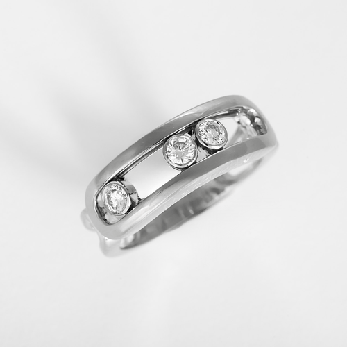 Bague 53 Messika -  Move - Grand Modèle - Bague en or gris et diamants 58 Facettes DV35115-1