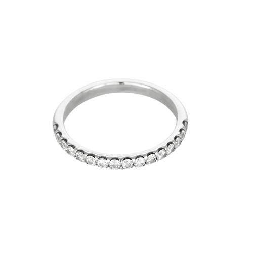 Bague 52 Demie-alliance en or blanc et diamants 58 Facettes DV34850-2