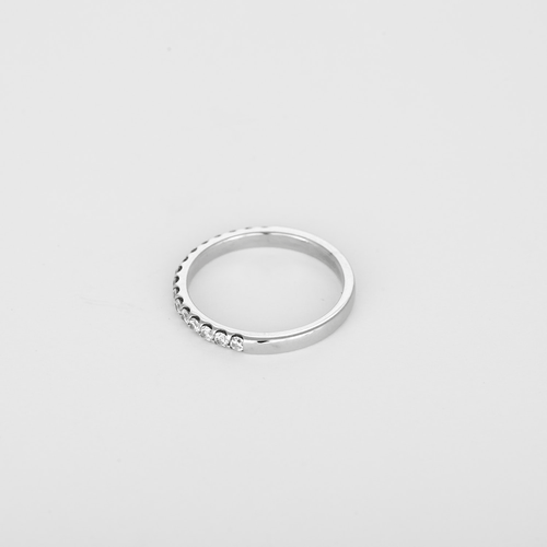 Bague 52 Demie-alliance en or blanc et diamants 58 Facettes DV34850-2