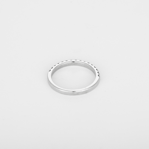 Bague 52 Demie-alliance en or blanc et diamants 58 Facettes DV34850-2