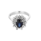 Bague 56 Bague en or gris, saphirs 1.50 carat et diamants 58 Facettes DV35122-1