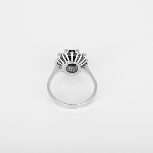 Bague 56 Bague en or gris, saphirs 1.50 carat et diamants 58 Facettes DV35122-1