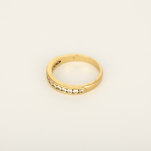 Bague 58 Demie alliance en or jaune 18K 58 Facettes DV35068-2