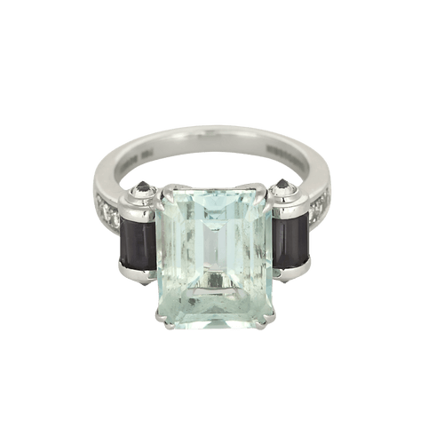 Bague 55 Mauboussin - Couleur Baiser - Bague en or blanc, topaze, cordièrites et diamants 58 Facettes DV0502-6