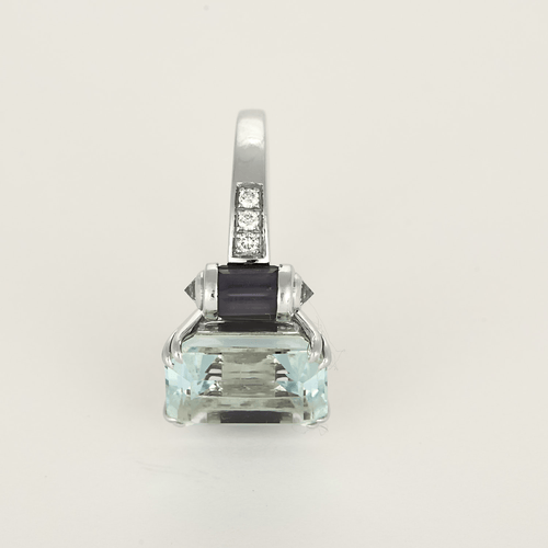 Bague 55 Mauboussin - Couleur Baiser - Bague en or blanc, topaze, cordièrites et diamants 58 Facettes DV0502-6
