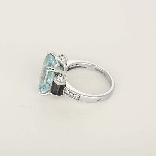 Bague 55 Mauboussin - Couleur Baiser - Bague en or blanc, topaze, cordièrites et diamants 58 Facettes DV0502-6
