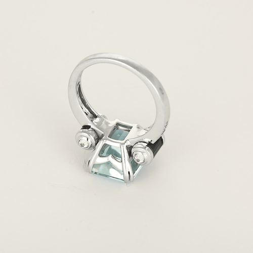 Bague 55 Mauboussin - Couleur Baiser - Bague en or blanc, topaze, cordièrites et diamants 58 Facettes DV0502-6