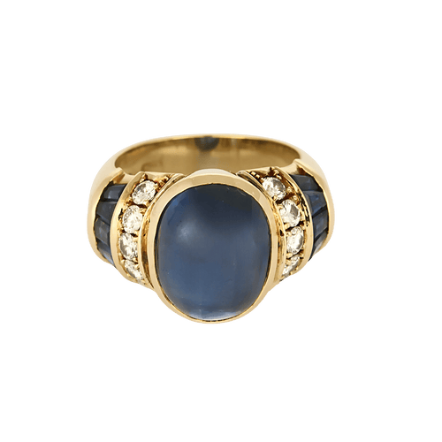 Bague 55 Bague en Or jaune 18k (750 millièmes) et Saphir, diamants 58 Facettes DV31672-25