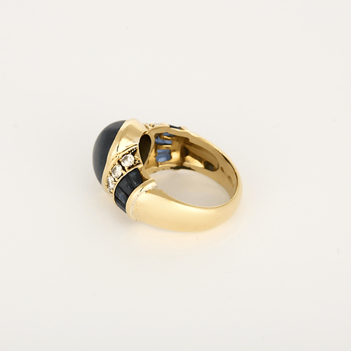 Bague 55 Bague en Or jaune 18k (750 millièmes) et Saphir, diamants 58 Facettes DV31672-25