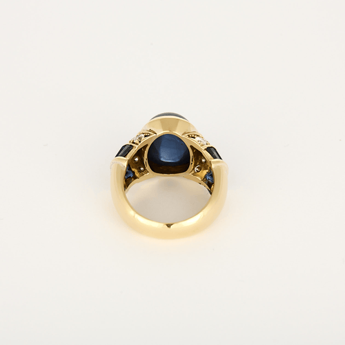 Bague 55 Bague en Or jaune 18k (750 millièmes) et Saphir, diamants 58 Facettes DV31672-25