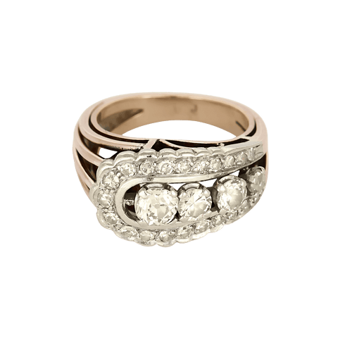 Bague 56 Bague en Or jaune 18k (750 millièmes) et Platine et Diamants 58 Facettes DV31672-23