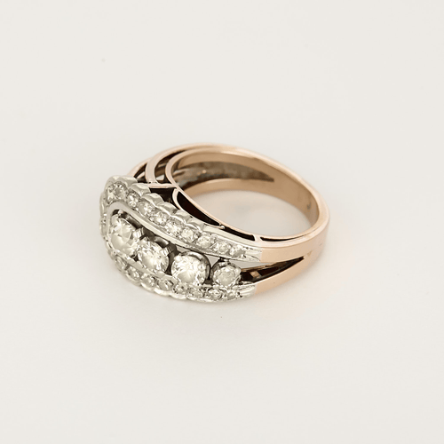Bague 56 Bague en Or jaune 18k (750 millièmes) et Platine et Diamants 58 Facettes DV31672-23