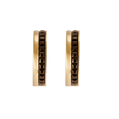 Boucles d'oreilles BOUCHERON - Quatre, Petit Modèle - Boucles d'oreilles en or rose et pvd marron 58 Facettes DV35290-1