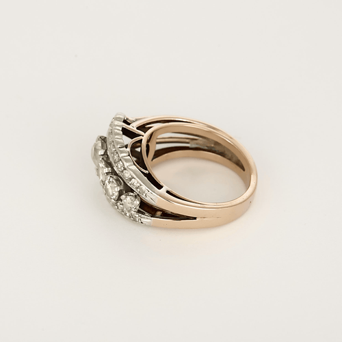 Bague 56 Bague en Or jaune 18k (750 millièmes) et Platine et Diamants 58 Facettes DV31672-23