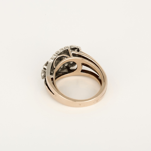 Bague 56 Bague en Or jaune 18k (750 millièmes) et Platine et Diamants 58 Facettes DV31672-23
