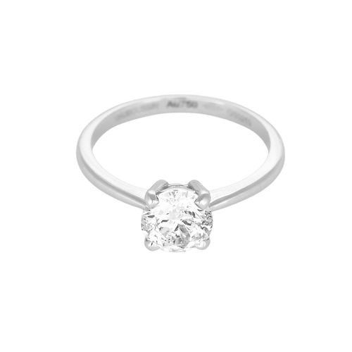 MAUBOUSSIN - Bague solitaire en or gris et diamant 1 carat environ