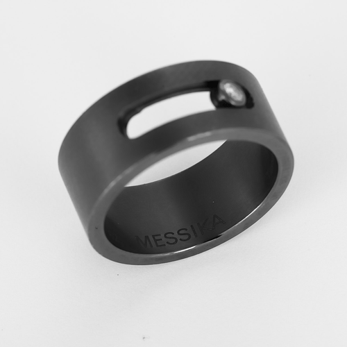 MESSIKA - Move - Bague en titane noirçi et diamant