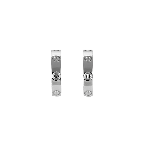 Boucles d'oreilles CARTIER- LOVE - Créole en or gris. PM 58 Facettes DV35629-1