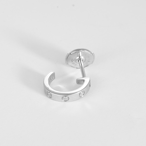 Boucles d'oreilles CARTIER- LOVE - Créole en or gris. PM 58 Facettes DV35629-1
