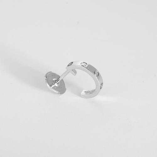 Boucles d'oreilles CARTIER- LOVE - Créole en or gris. PM 58 Facettes DV35629-1
