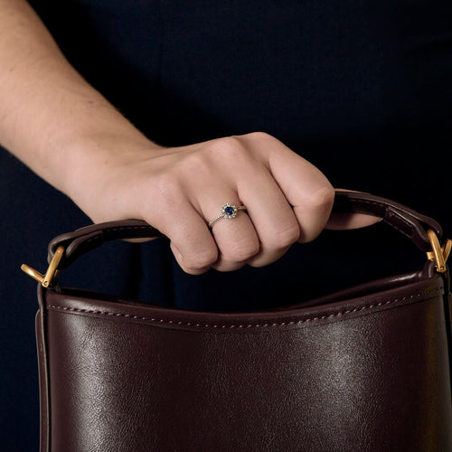 Bague 47 PERIGOT - Bague en or blanc 18K & Saphir 58 Facettes DV35292-2