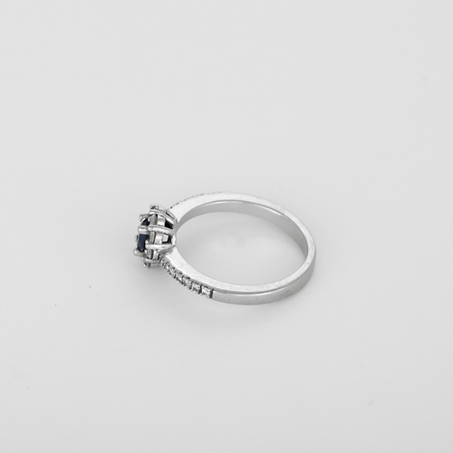 Bague 47 PERIGOT - Bague en or blanc 18K & Saphir 58 Facettes DV35292-2