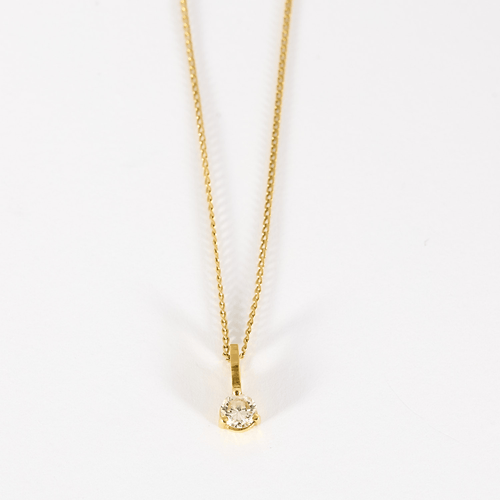 Collier Collier en or jaune et pendentif diamant 0.10 carat environ 58 Facettes DV0988-19