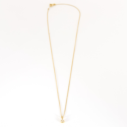 Collier Collier en or jaune et pendentif diamant 0.10 carat environ 58 Facettes DV0988-19