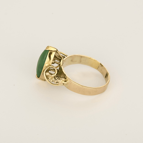 Bague 53 Bague en or jaune et cabochon de jade jadeite 58 Facettes DV35629-4