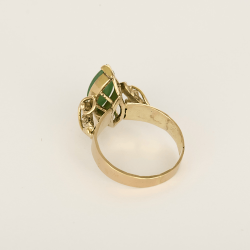 Bague 53 Bague en or jaune et cabochon de jade jadeite 58 Facettes DV35629-4