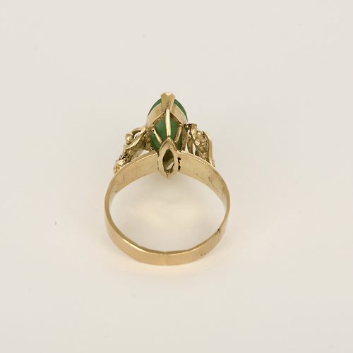 Bague 53 Bague en or jaune et cabochon de jade jadeite 58 Facettes DV35629-4