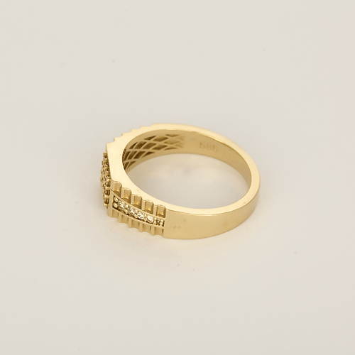 Bague 64 Deangelo - Bague type chevalière en or jaune 14K et diamants 58 Facettes DV34593-1