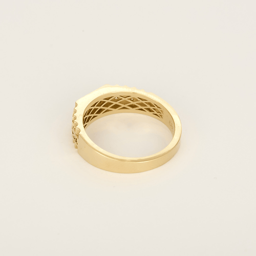 Bague 64 Deangelo - Bague type chevalière en or jaune 14K et diamants 58 Facettes DV34593-1