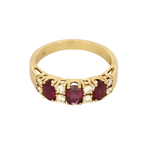Bague 58 Bague jarretière en or jaune, rubis et diamants 58 Facettes DV31672-20
