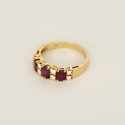 Bague 58 Bague jarretière en or jaune, rubis et diamants 58 Facettes DV31672-20
