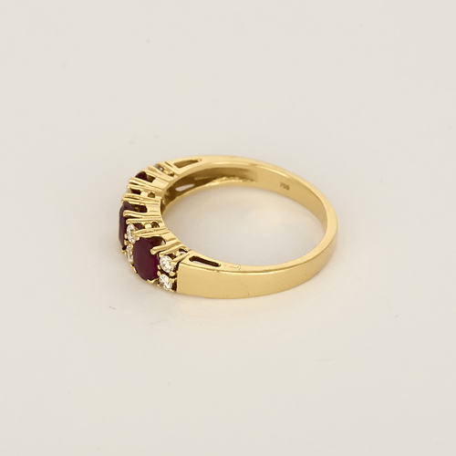 Bague 58 Bague jarretière en or jaune, rubis et diamants 58 Facettes DV31672-20