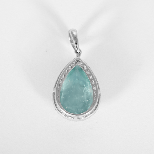 Pendentif Pendentif en Or blanc 14k (585 millièmes) et Aigue-marine 4.33 carats environ 58 Facettes DV34461-2