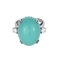 Bague 52 Bague en Or blanc, cabochon de turquoise et diamants 58 Facettes DV13620-4