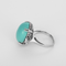 Bague 52 Bague en Or blanc, cabochon de turquoise et diamants 58 Facettes DV13620-4