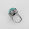 Bague 52 Bague en Or blanc, cabochon de turquoise et diamants 58 Facettes DV13620-4