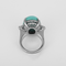 Bague 52 Bague en Or blanc, cabochon de turquoise et diamants 58 Facettes DV13620-4