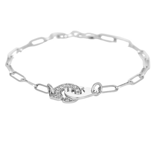 Bracelet DINH VAN - Menottes R10 - Bracelet en or blanc et diamants 58 Facettes DV34871-1
