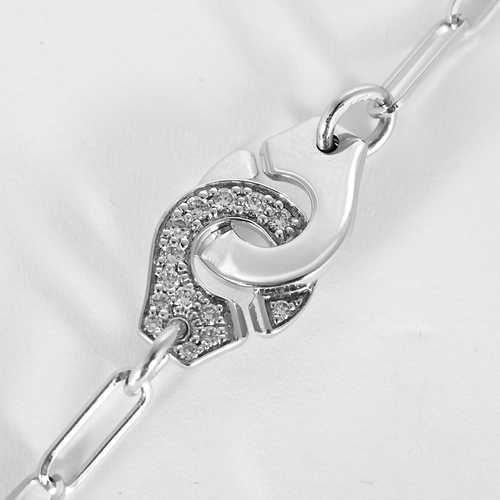 Bracelet DINH VAN - Menottes R10 - Bracelet en or blanc et diamants 58 Facettes DV34871-1