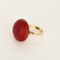 Bague 49 Bague en Or jaune et cabochon de corail teint 58 Facettes DV28167-2