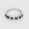 Bague 53 Demie Alliance en or gris, saphirs et diamants 58 Facettes DV0988-6