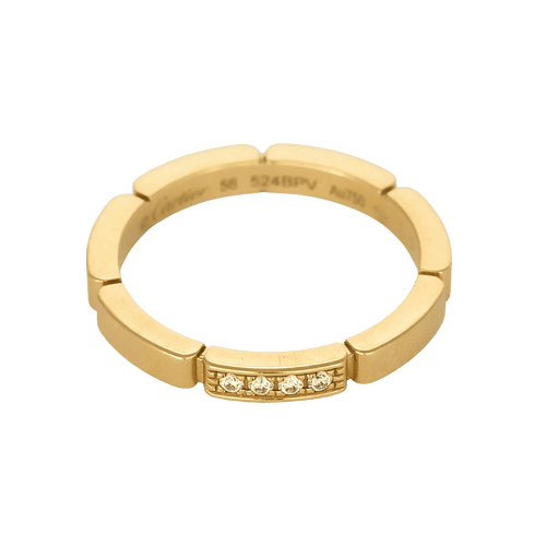 Bague 56 Cartier - Alliance Maillon Panthère, or rose et 4 diamants 58 Facettes DV33683-1